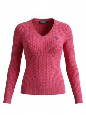 Polo by Ralph Lauren Women's Cable-Knit V-Neck Sweater
